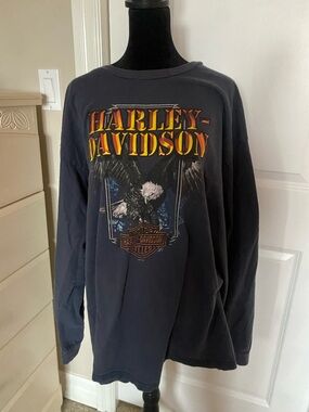 Harley-Davidson Black Tee with Orange and White Logo